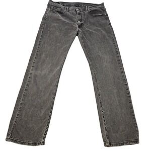 Levi Strauss 559 Jeans 38x32 Black Straight Leg Denim Pants Faded Distressed